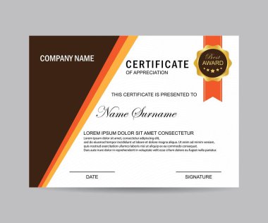 Modern sertifika şablonu ve arka plan