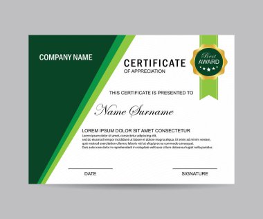 Modern sertifika şablonu ve arka plan