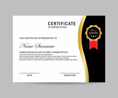 Modern sertifika şablonu ve arka plan
