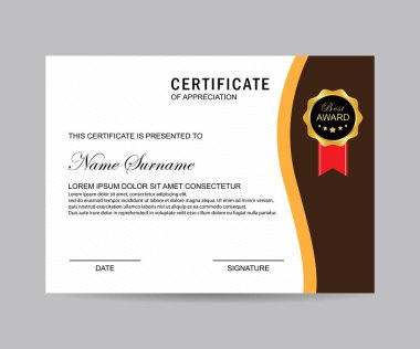 Modern sertifika şablonu ve arka plan