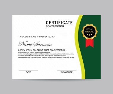Modern sertifika şablonu ve arka plan