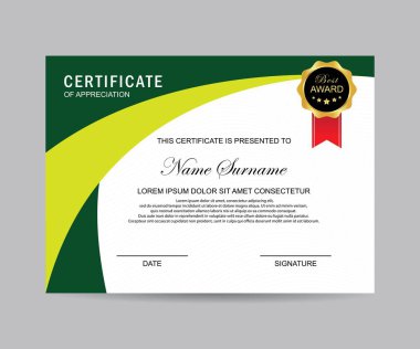 Modern sertifika şablonu ve arka plan