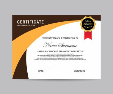 Modern sertifika şablonu ve arka plan