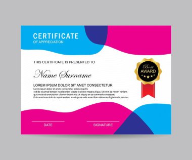 Modern sertifika şablonu ve arka plan