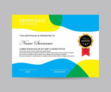 Modern sertifika şablonu ve arka plan