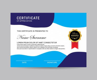 Modern sertifika şablonu ve arka plan