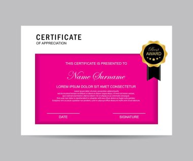 Modern sertifika şablonu ve arka plan