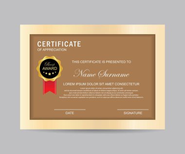 Modern sertifika şablonu ve arka plan