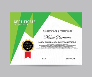Modern sertifika şablonu ve arka plan
