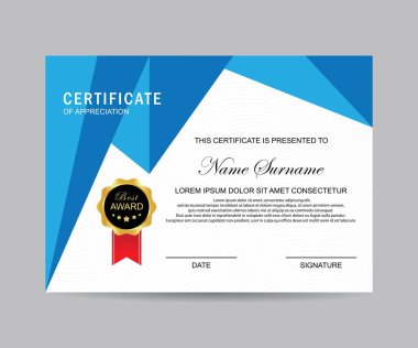 Modern sertifika şablonu ve arka plan