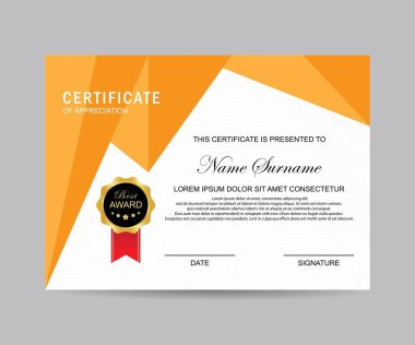 Modern sertifika şablonu ve arka plan