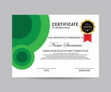 Modern sertifika şablonu ve arka plan