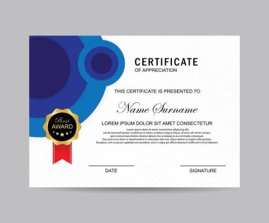 Modern sertifika şablonu ve arka plan