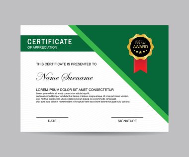 Modern sertifika şablonu ve arka plan