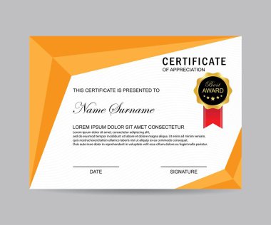 Modern sertifika şablonu ve arka plan