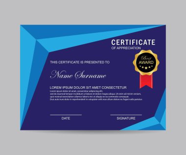 Modern sertifika şablonu ve arka plan
