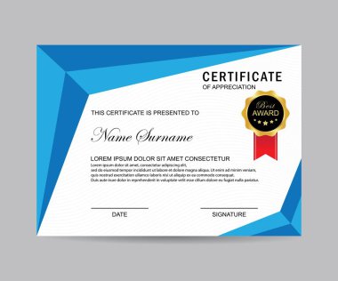 Modern sertifika şablonu ve arka plan