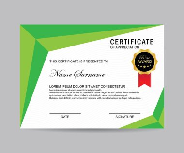 Modern sertifika şablonu ve arka plan