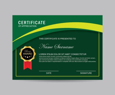 Modern sertifika şablonu ve arka plan
