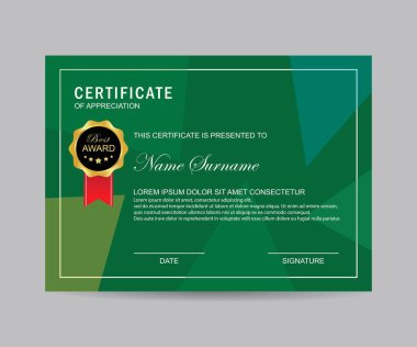 Modern sertifika şablonu ve arka plan