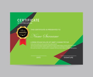 Modern sertifika şablonu ve arka plan