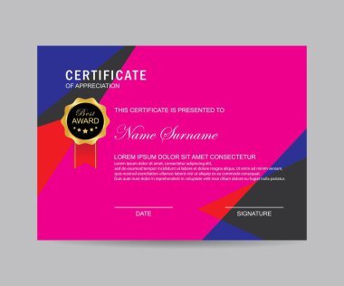 Modern sertifika şablonu ve arka plan
