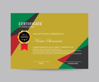 Modern sertifika şablonu ve arka plan