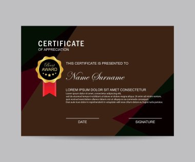 Modern sertifika şablonu ve arka plan