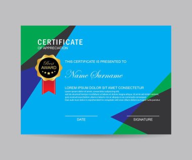 Modern sertifika şablonu ve arka plan