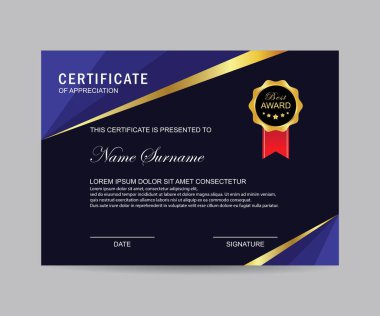 Modern sertifika şablonu ve arka plan