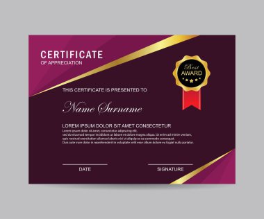 Modern sertifika şablonu ve arka plan