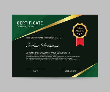 Modern sertifika şablonu ve arka plan