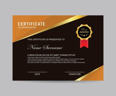 Modern sertifika şablonu ve arka plan