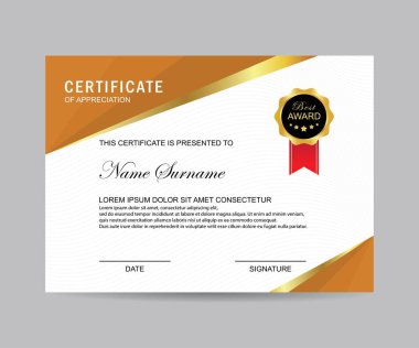 Modern sertifika şablonu ve arka plan