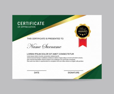 Modern sertifika şablonu ve arka plan