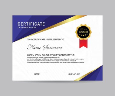Modern sertifika şablonu ve arka plan