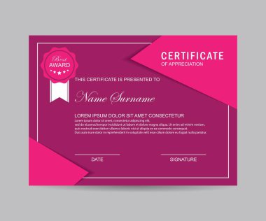 Modern sertifika şablonu ve arka plan