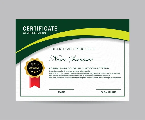 Moderne Certificaatsjabloon Achtergrond — Stockvector