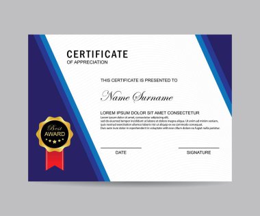 Modern sertifika şablonu ve arka plan