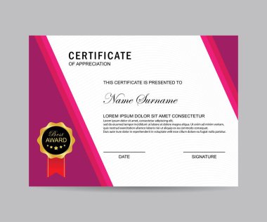 Modern sertifika şablonu ve arka plan