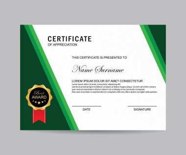 Modern sertifika şablonu ve arka plan
