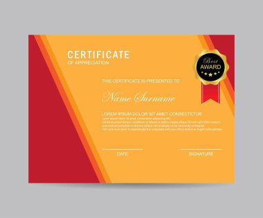 Modern sertifika şablonu ve arka plan