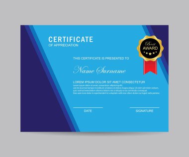 Modern sertifika şablonu ve arka plan