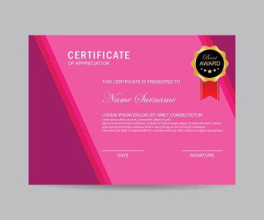 Modern sertifika şablonu ve arka plan