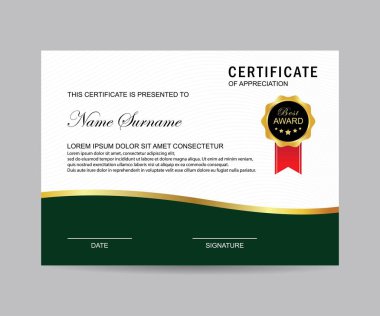 Modern sertifika şablonu ve arka plan