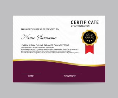 Modern sertifika şablonu ve arka plan