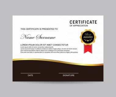 Modern sertifika şablonu ve arka plan