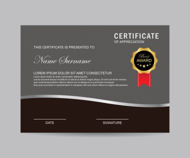 Modern sertifika şablonu ve arka plan