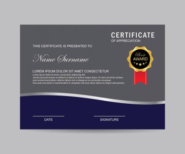 Modern sertifika şablonu ve arka plan