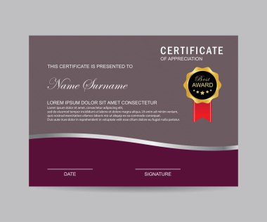 Modern sertifika şablonu ve arka plan
